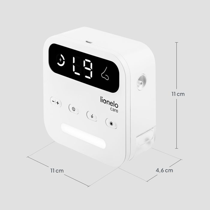 Aspirador nasal eléctrico LIONELO BabyAir - Inalámbrico - 3 boquillas - Silencioso - Ligero - 9 niveles de succión