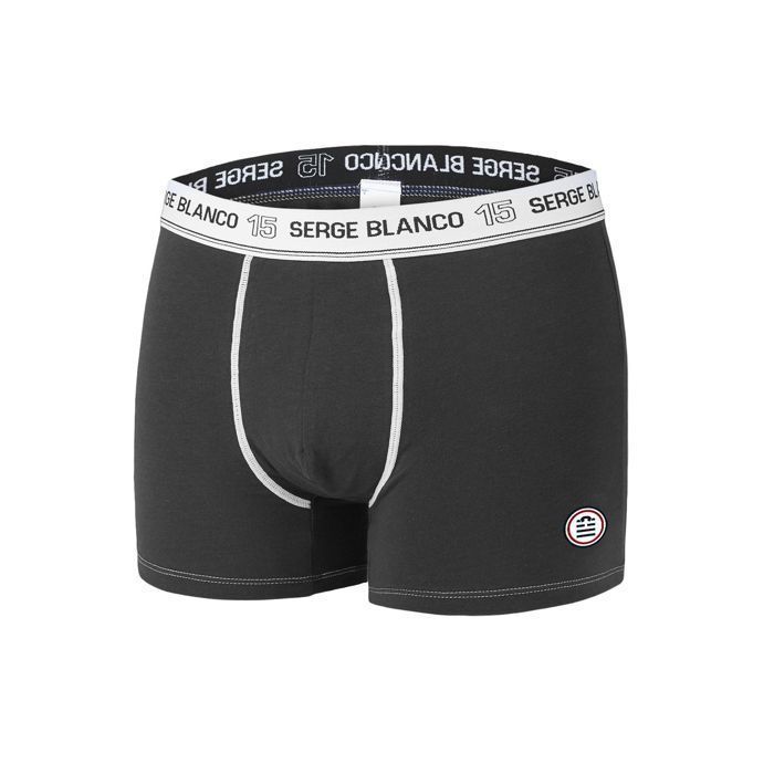 Serge Blanco Men's Boxer Shorts - Black (Pack of 2)