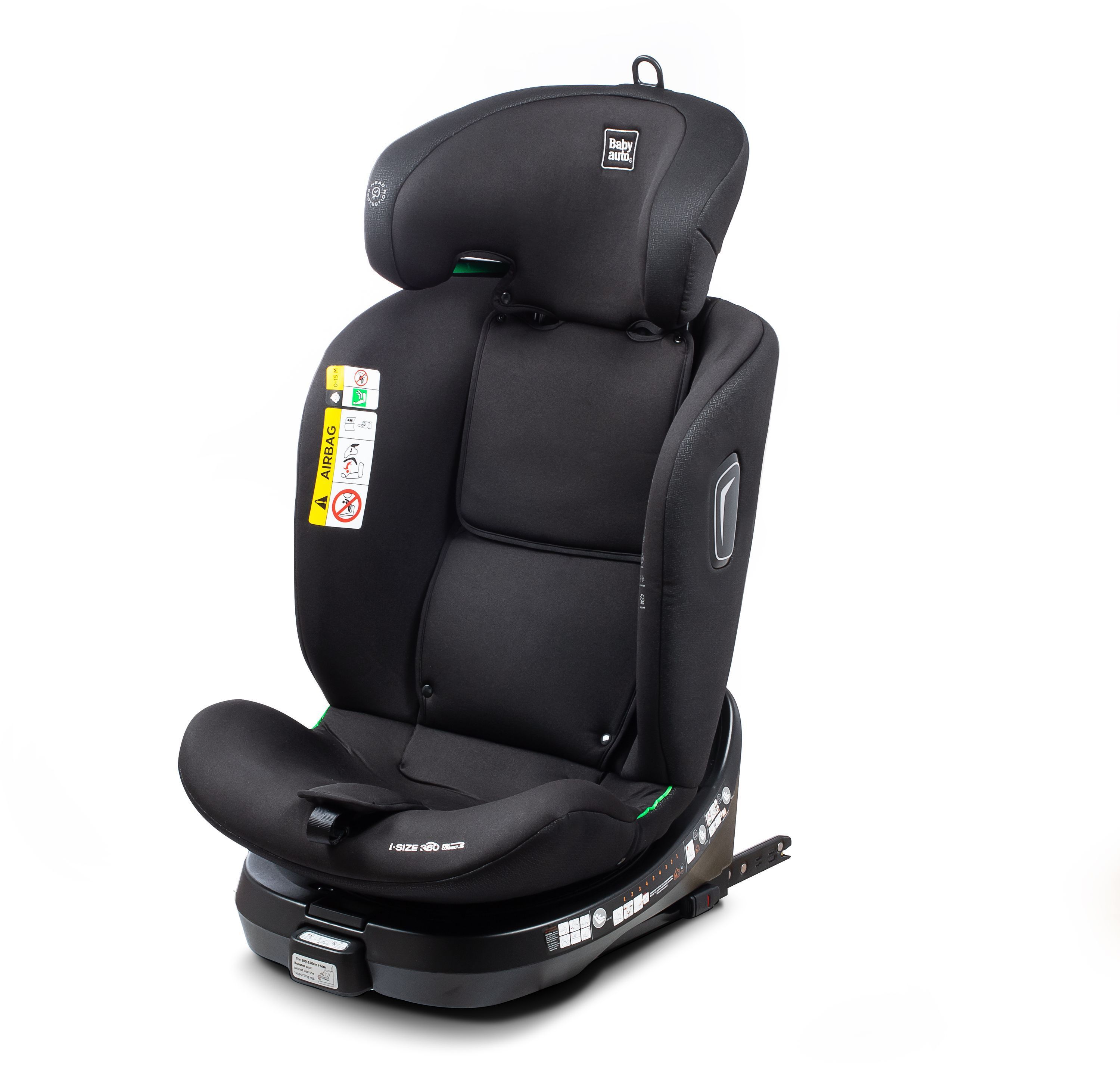 Bilbarnstol - BABYAUTO - Aitana - Grupp 0/1/2/3 - I-Size - 40/150 cm - Isofix - 360° vridbar - Stödben - Svart