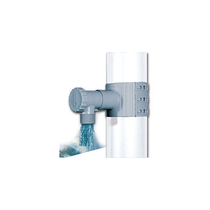 Colector de agua de lluvia gris para canalones de 75 a 100 mm - jardiboutique