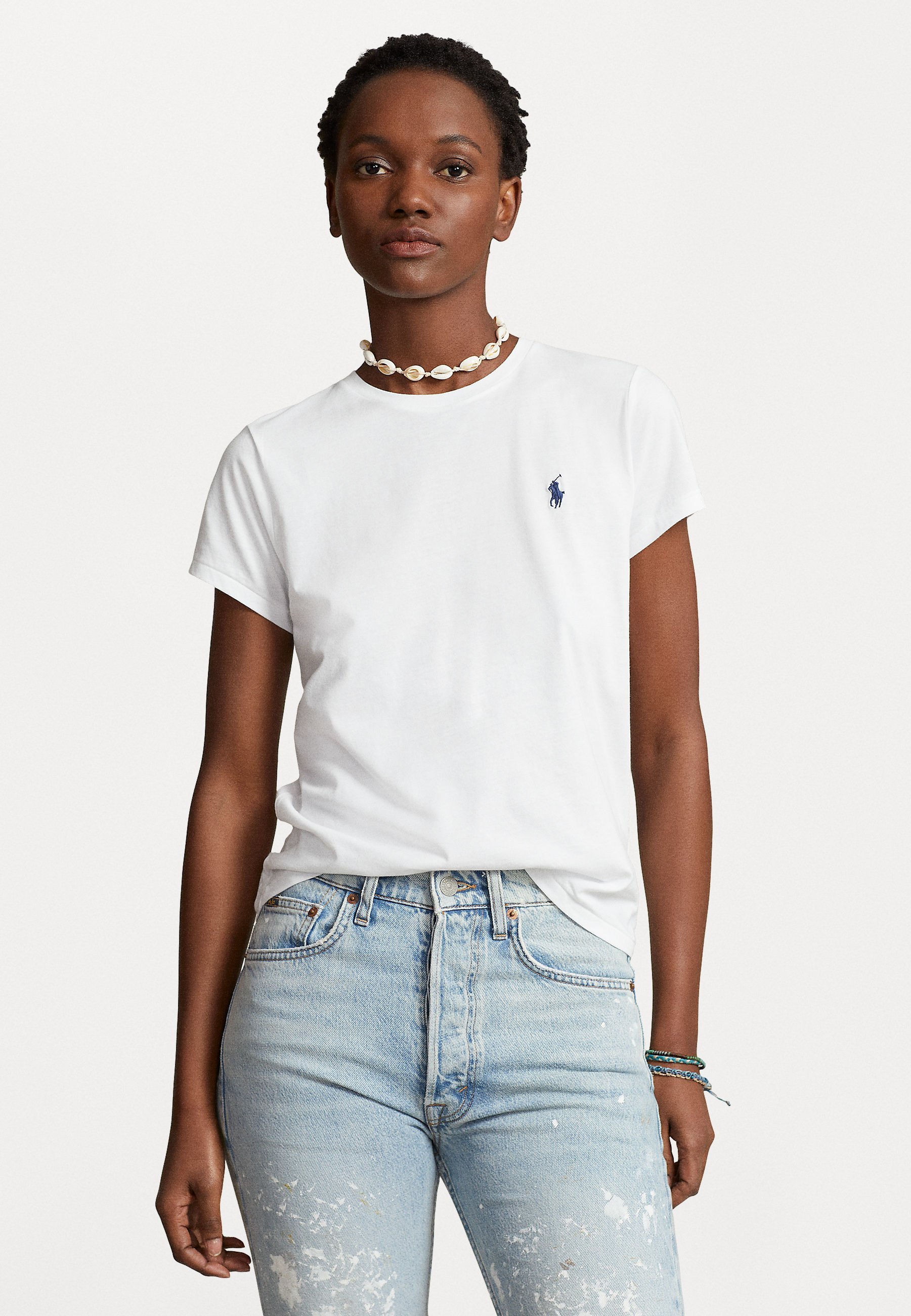 Polo Ralph Lauren T-shirt girocollo in jersey di cotone - T-shirt basic - bianca