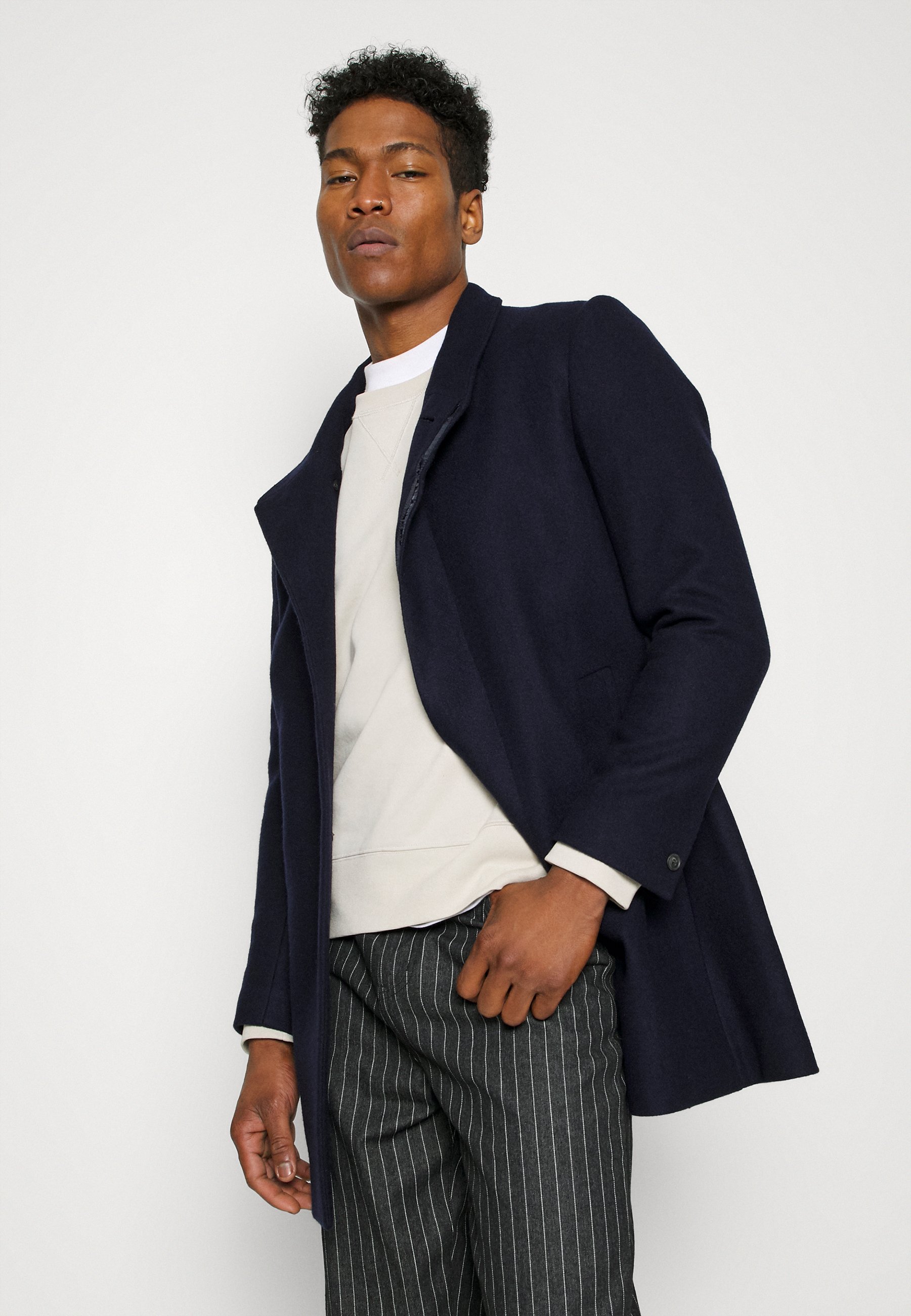 Isaac Dewhirst jas met verborgen knoopsluiting - Korte jas - marineblauw