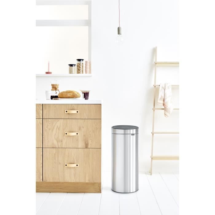 Cubo de basura táctil BRABANTIA - 30L - Acero mate