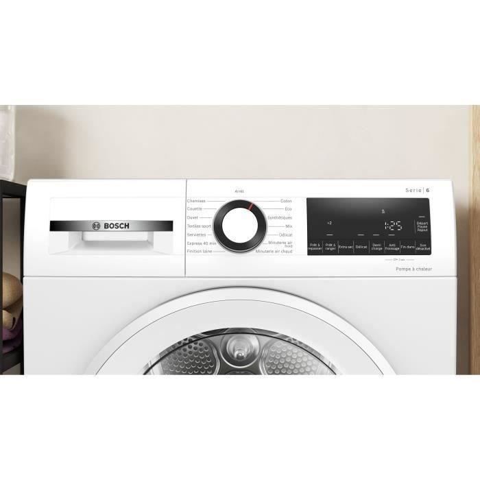 Sèche-linge pompe à chaleur BOSCH WQG1420DFR SER6 - 9 kg - Induction - L60cm - Blanc