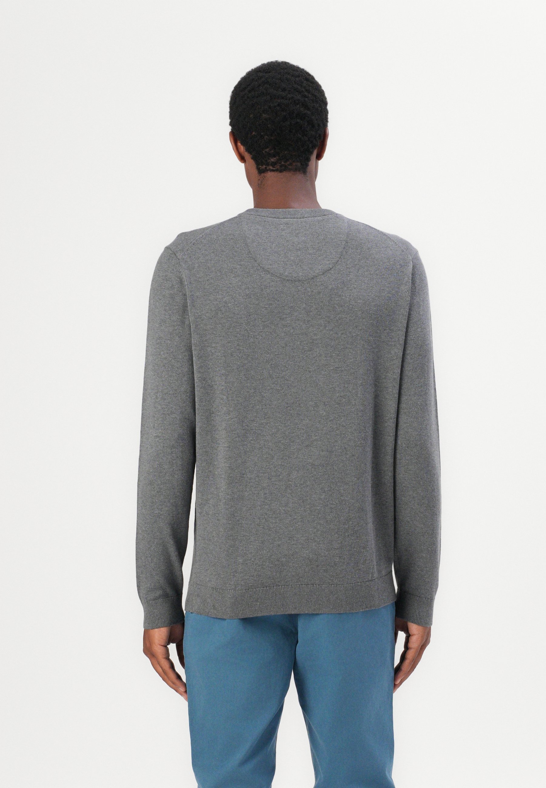 Pull TOM TAILOR BASIC CREWNECK - Gris foncé chiné classique