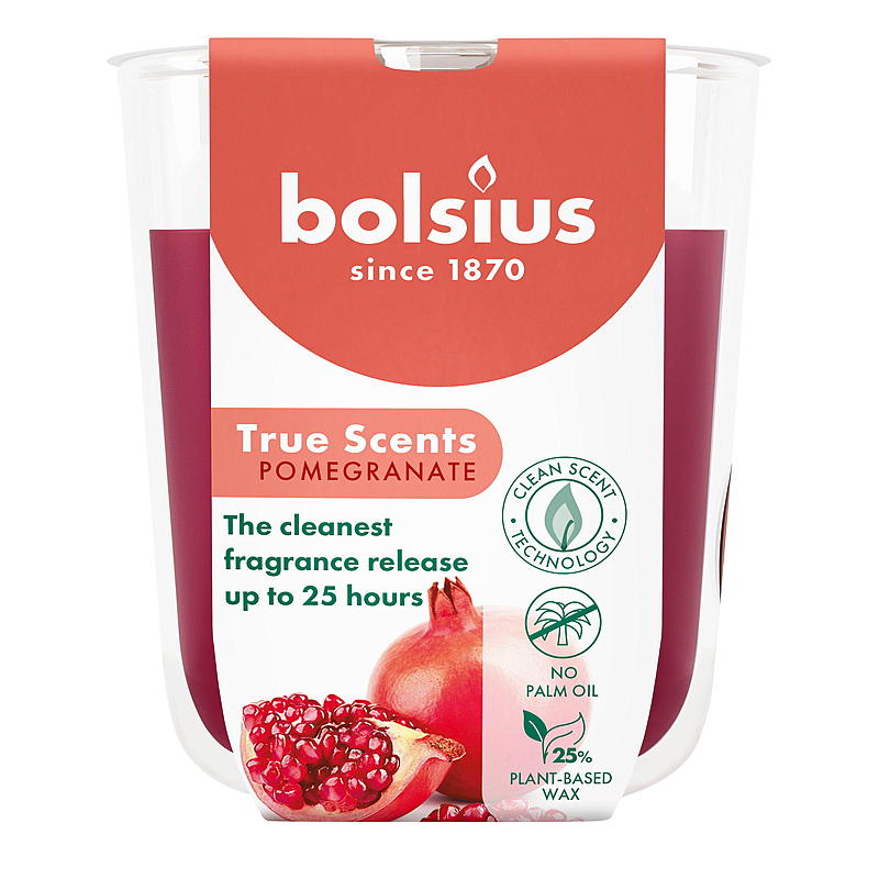 Bolsius Doftljus i glas 8x7,3 cm granatäpple
