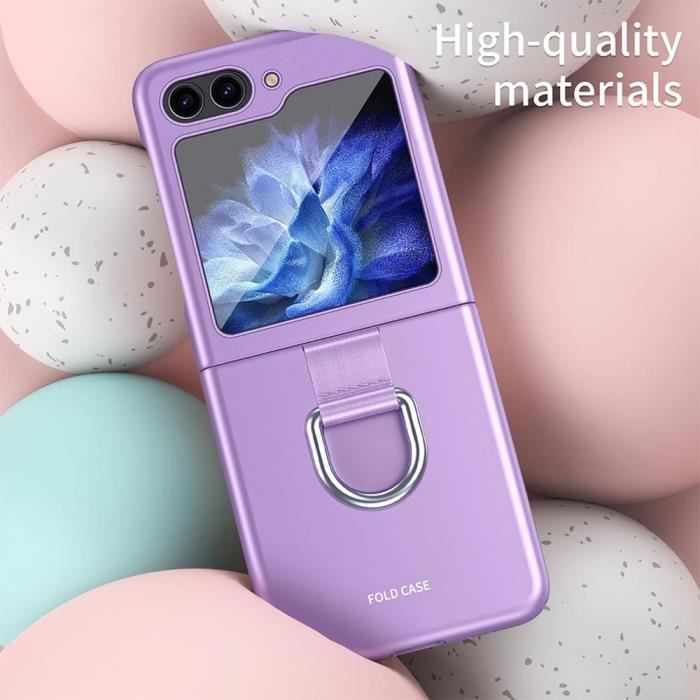 Funda protectora - BOOLING - para Samsung Galaxy Z Flip 5 - Rígida - Morada - Antideslizante