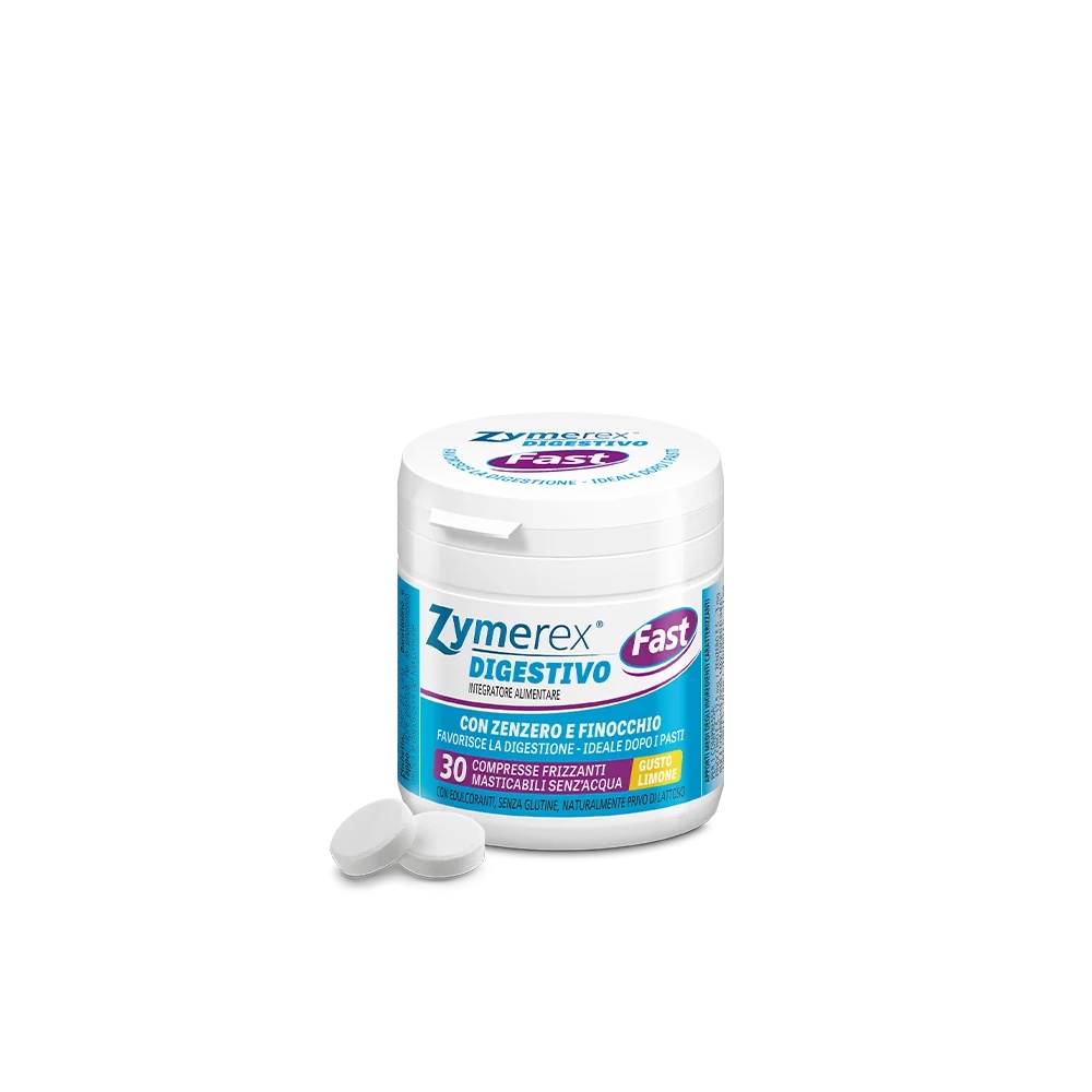 ZYMEREX Zymerex Fast 30 comprimidos masticables, complemento alimenticio para favorecer la digestión.