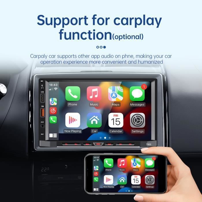 7-Zoll-Android-11-Autoradio von GEARELEC mit CarPlay, Bluetooth, WLAN, GPS, AUX, RDS, FM und Multimedia-Empfänger