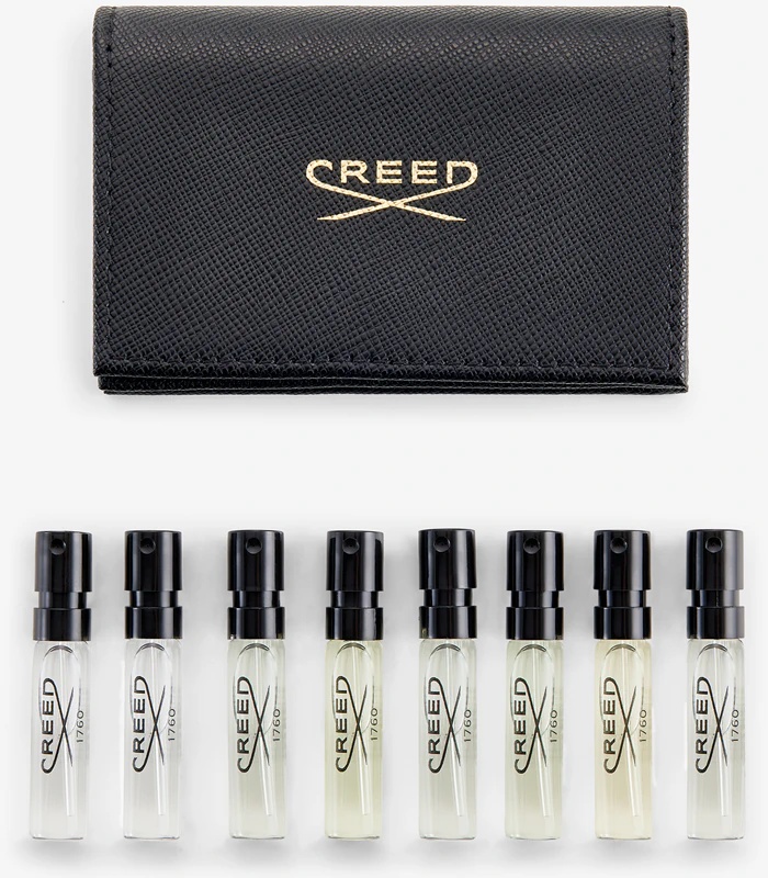 Creed ādas vīriešu maka paraugs — melns komplekts