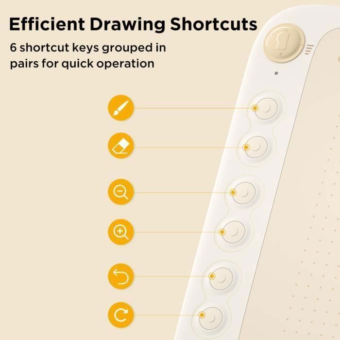 UGEE Q6 Graphics Tablet, 6-Inch Drawing Tablet Connected to Phone with 6 Shortcut Keys for Windows, Mac, Android, Beige