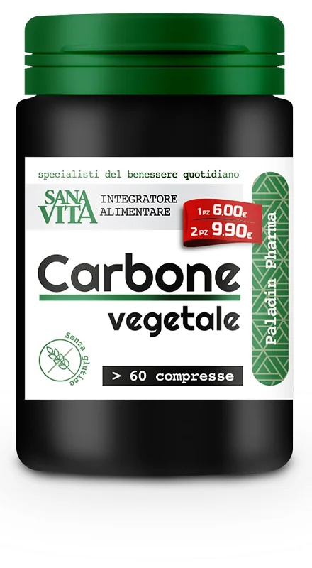 Plantaardige houtskool Sanavita 60Cpr