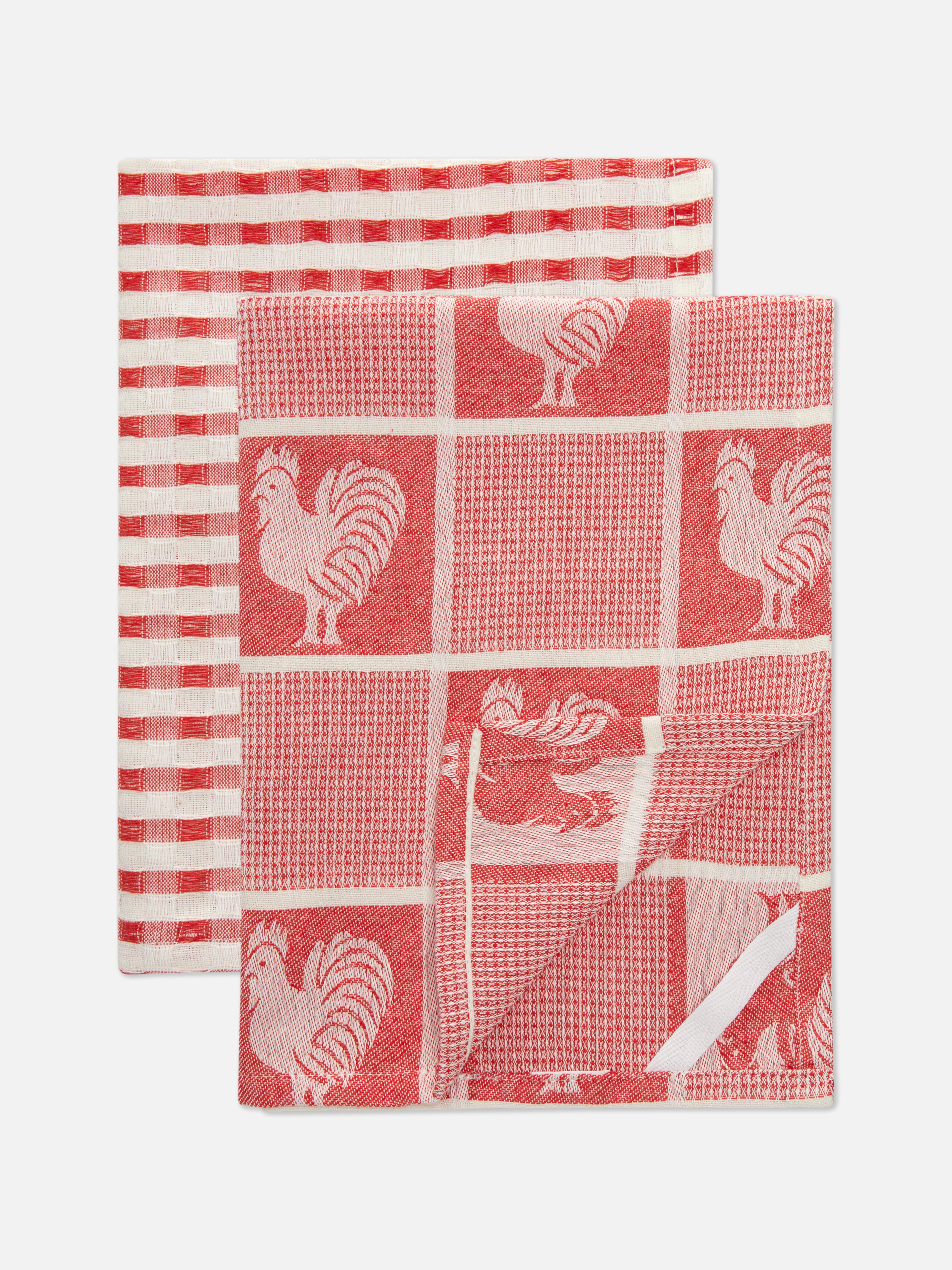 Jacquard szövésű konyharuha, 2 darabos szett. Két hagyományos mintájú konyharuha.
