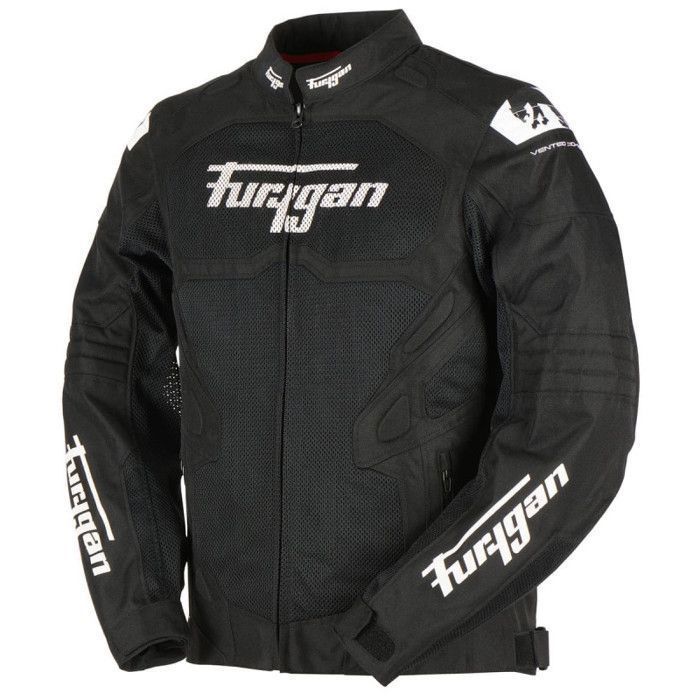 Jaqueta de motociclista Furygan Mystic Evo Vented - preta/branca - tamanho XL