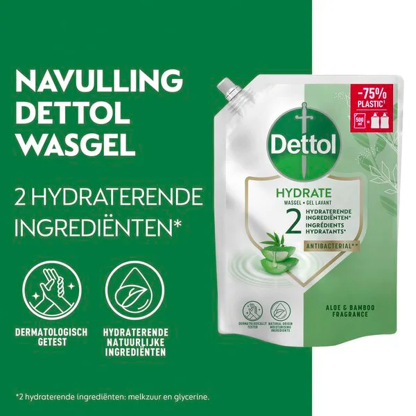 Dettol Feuchtigkeitsspendendes Aloe Vera Antibakterielles Waschgel Nachfüllpackung<br>500ml