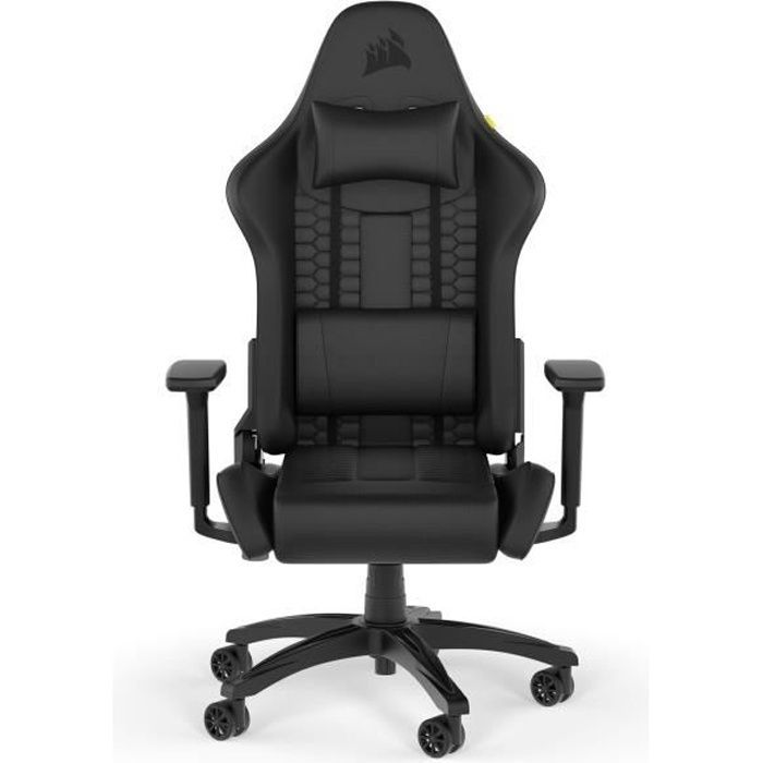 CORSAIR - Office Chair - Gaming Chair - TC100 RELAXED - Faux Leather - Ergonomic - Adjustable Armrests - Black -