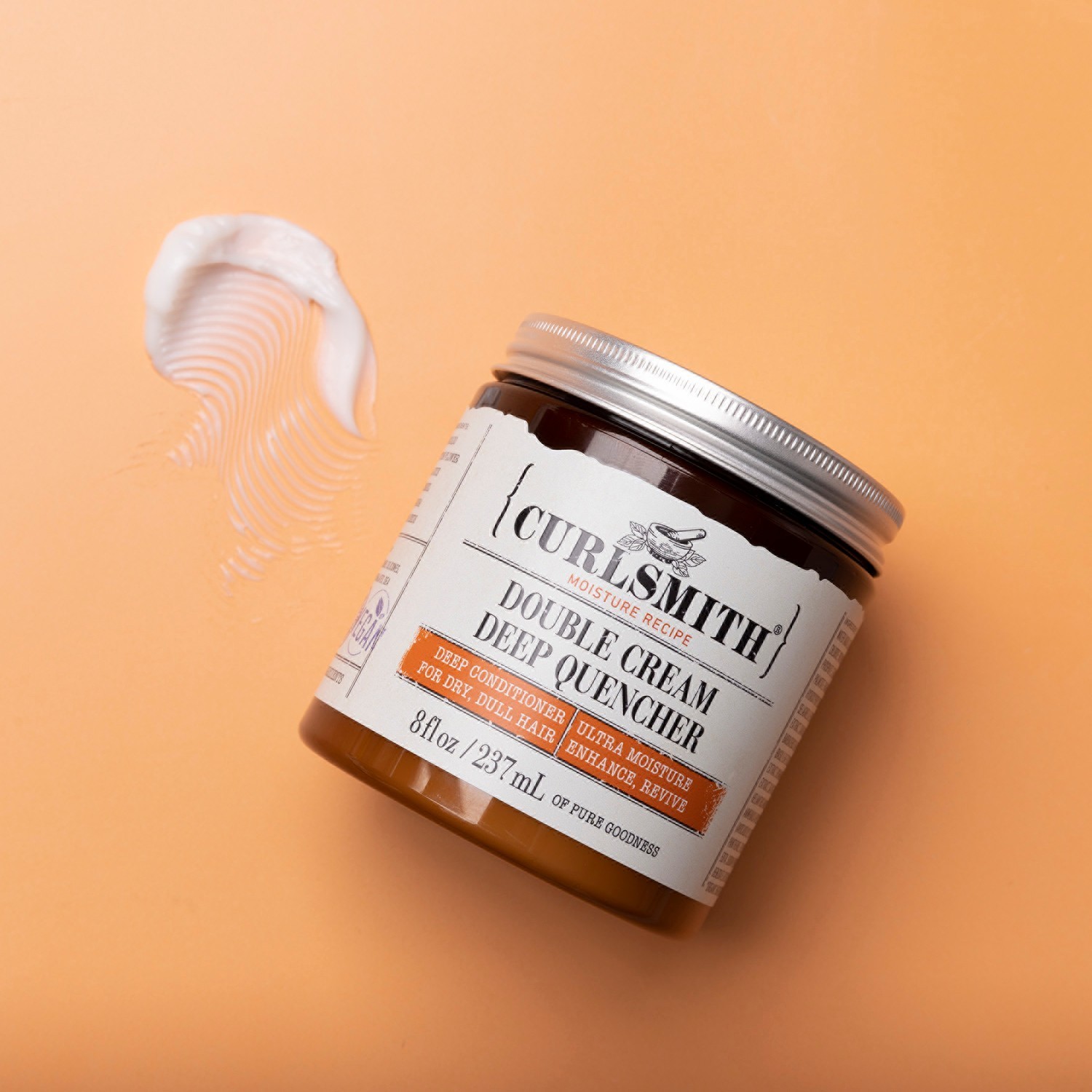 „Curlsmith“ dvigubo kremo plaukų kaukė, giliai kondicionuojanti, 59 ml