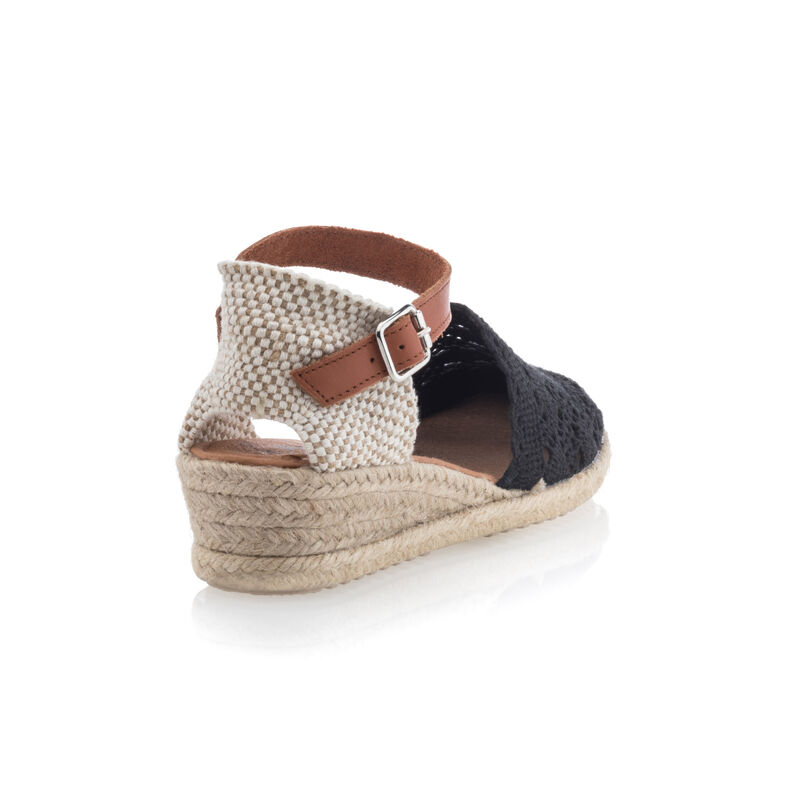 Schwarze Espadrilles für Damen mit Seilsohlen