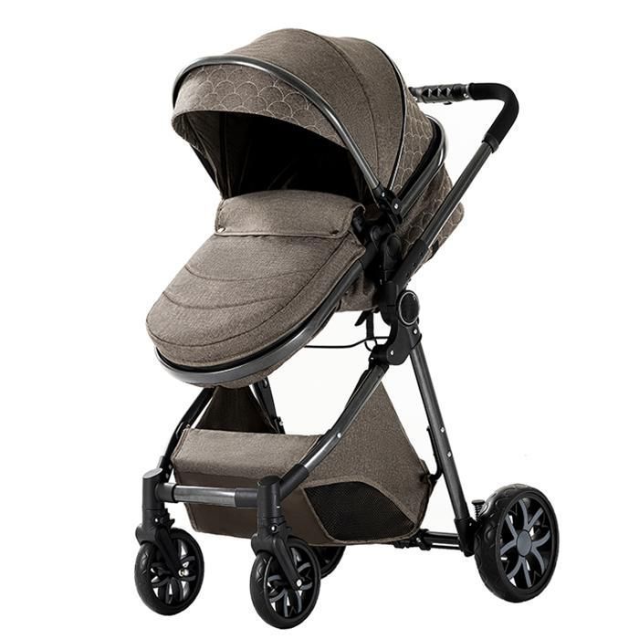 Magic ZC Kinderwagen, 3-in-1 Reisesystem, Kinderwagen mit Handtasche, bis 15 kg, 0–3 Jahre, Ein-Klick-Faltmechanismus, hohe Querformatansicht, Braun