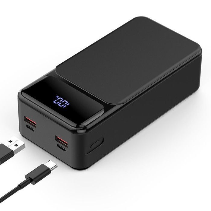 50000mAh Batterie Externe,Power Bank,4 Sorties/3 Entrées et LCD Ecran/LED Lampe pour Smartphone