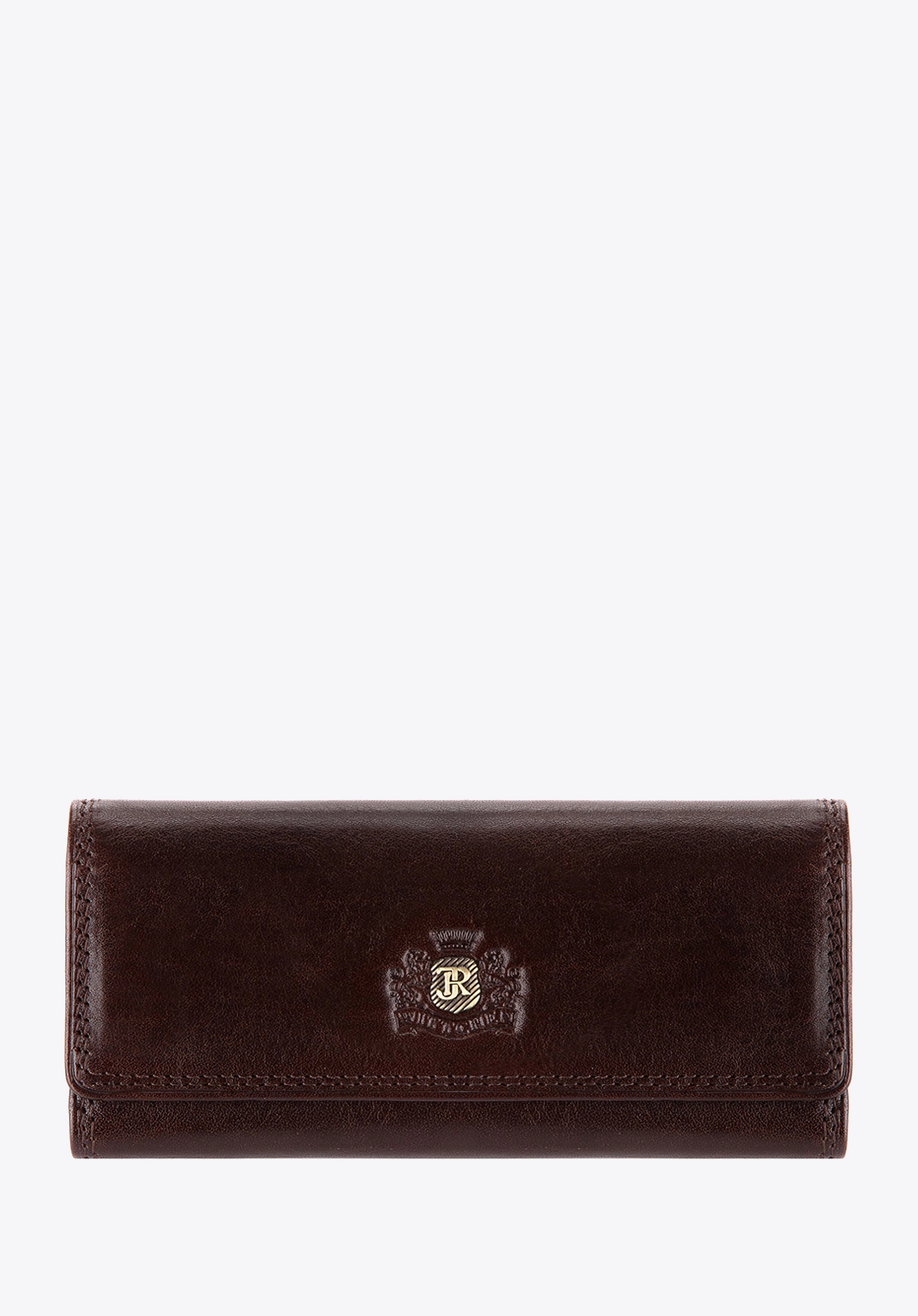 Etui na klucze skórzane z monogramem brązowe