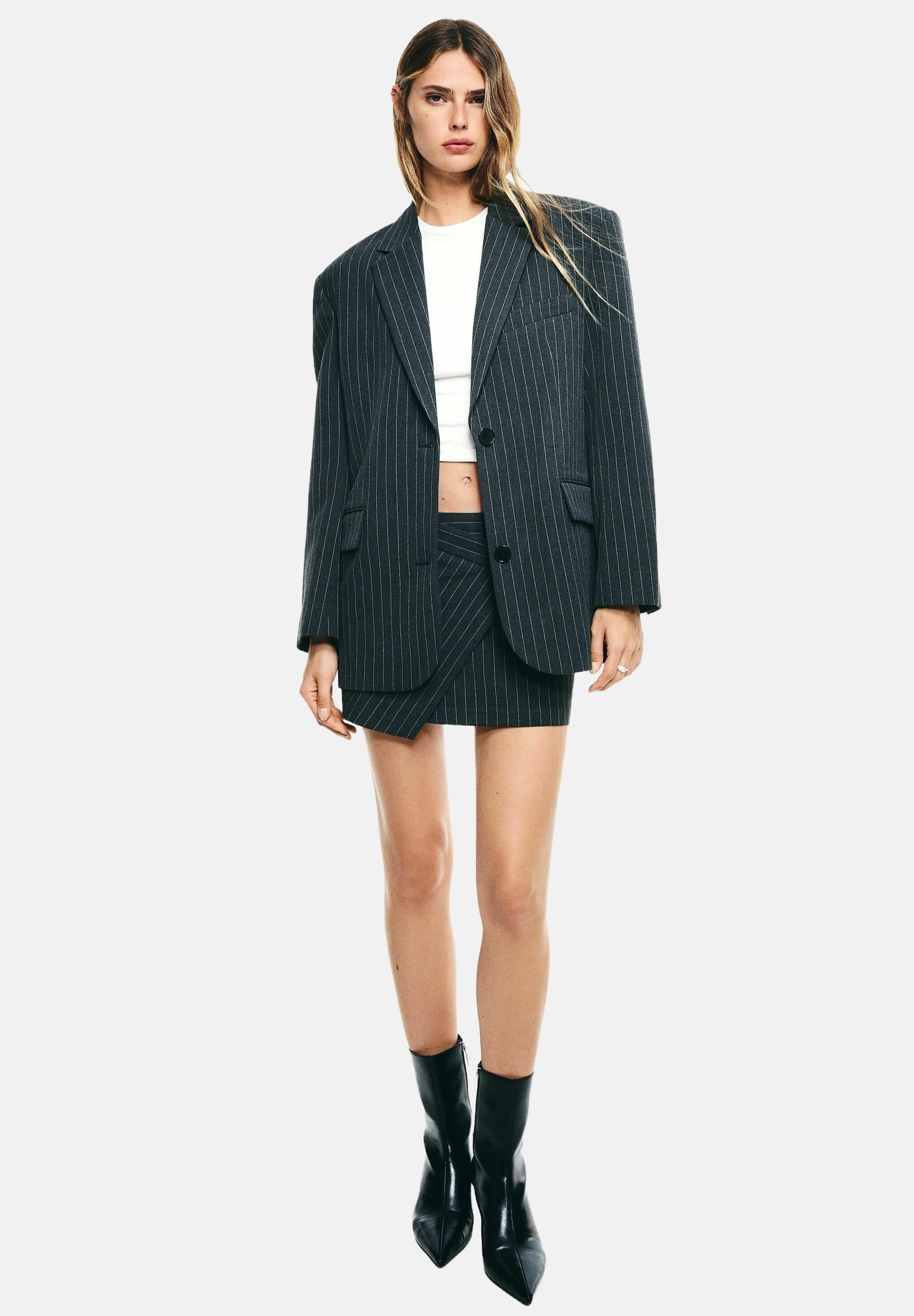 Bershka korte jas - grijs
