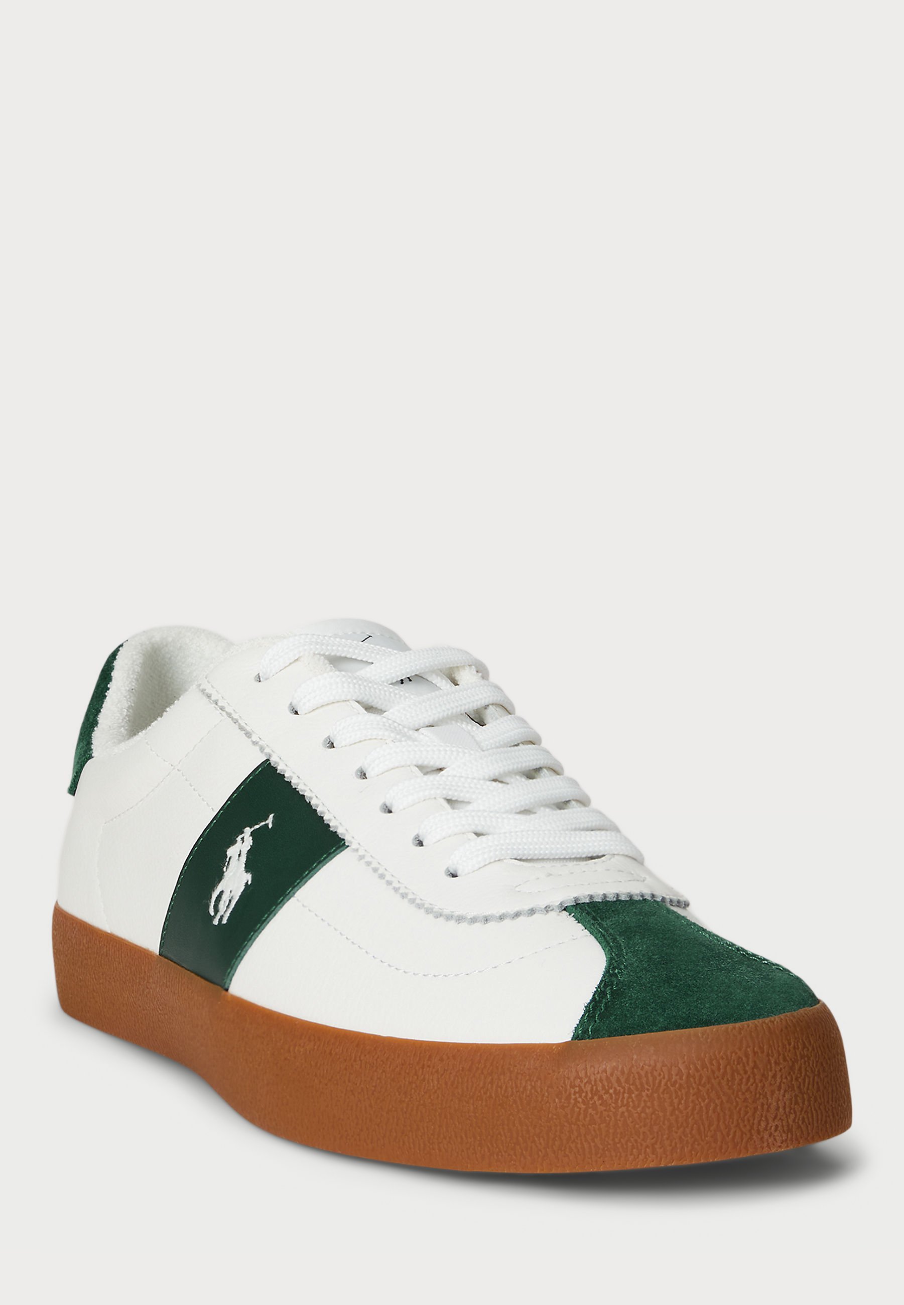 Polo Ralph Lauren COURT VULC LEATHER-SUEDE SNEAKER UNISEX - Sneakers - deckwash wit/bos