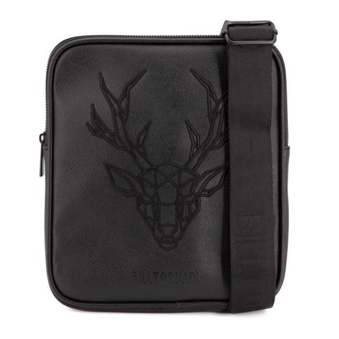 Borsa piatta Safiano con ricamo di cervo, 22x25x2cm, Uomo BILL TORNADE