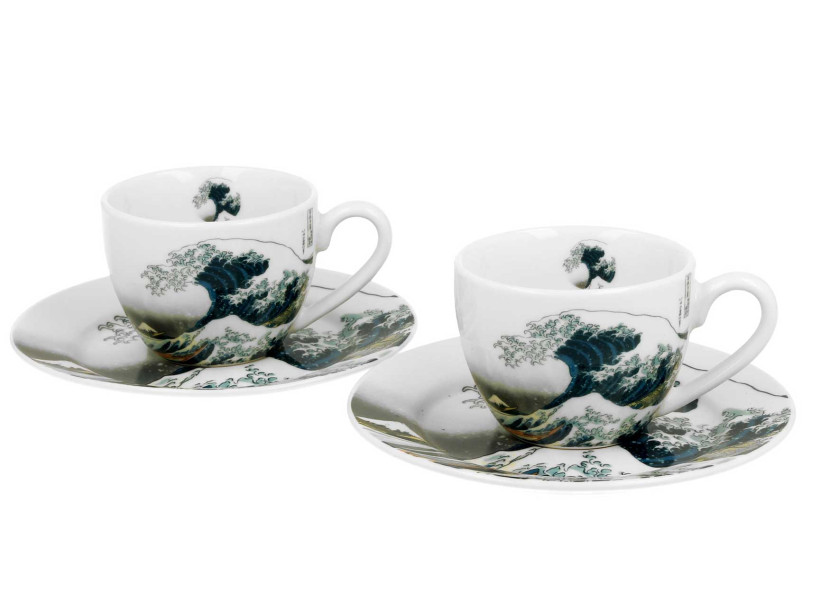 Zestaw 2 filiżanek espresso 90 ml Hokusai The Great Wave do Kawy Herbaty