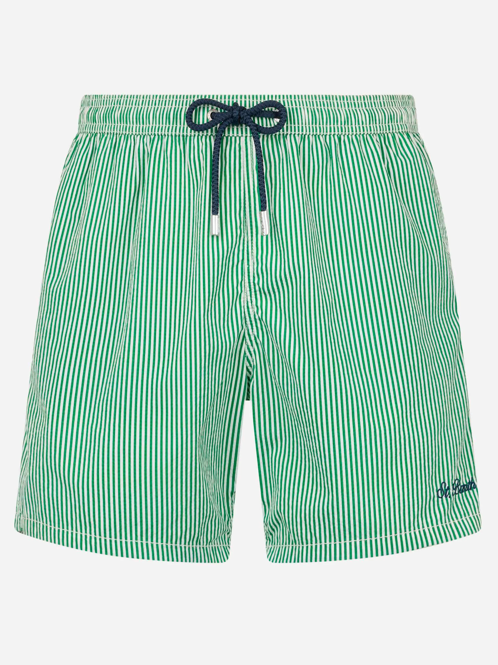 Patmos Classic lichtgewicht pak met groene strepen van seersucker