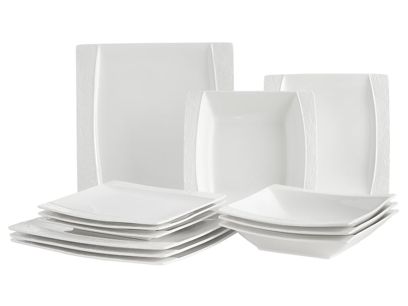 Komplet obiadowy porcelanowy Ruki White 12 el.