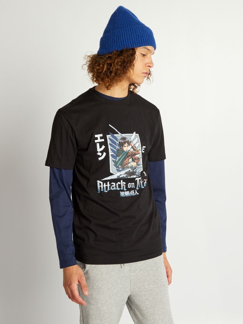 Attack on Titan T-shirt met korte mouwen - ZWART