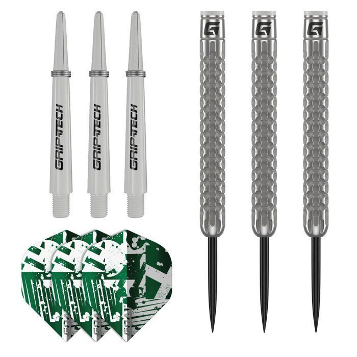 GOAT - Freccette Fairway V1 con punta in acciaio al 90%, 25 g. Include 3 corpi, 3 alette e 3 astine.