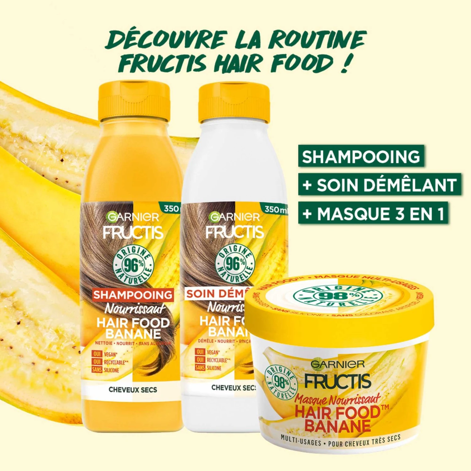 Garnier Démêlant nourrissant à la banane pour cheveux secs