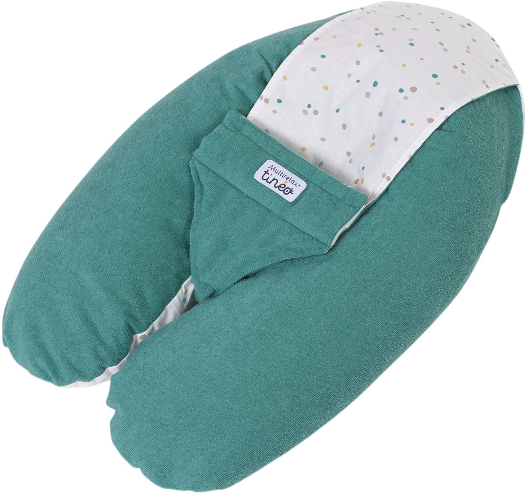 Coussin de maternité 3-en-1 - TINEO - MULTIRELAX - Tissu éponge - Vert / Pois