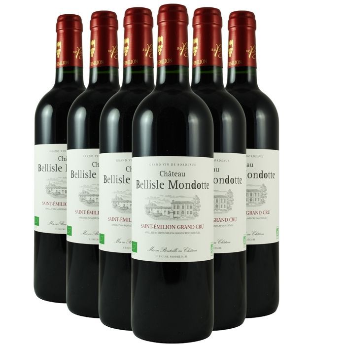 Château Bellisle Mondotte Saint-Emilion Grand Cru 2021 - Vino Tinto Burdeos (6x75cl) ECOLÓGICO
