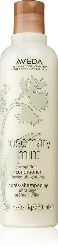 condicionador leve Aveda Rosemary Mint Weightless Conditioner é um condicionador suave que adiciona brilho e amacia os cabelos.