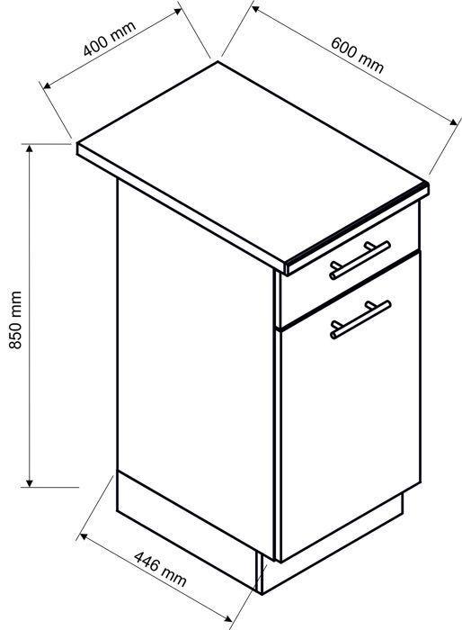 Cocina completa MILA de 6 piezas en color Sonoma con encimera incluida - Largo 180 cm