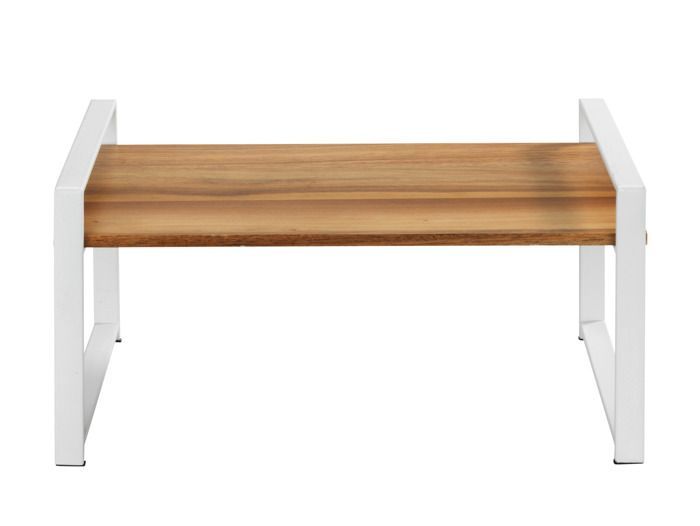 Mensola da cucina WENKO LOUISA | Organizzatore per piano di lavoro e armadietti | Porta spezie | Metallo bianco e legno | 40x20x20 cm