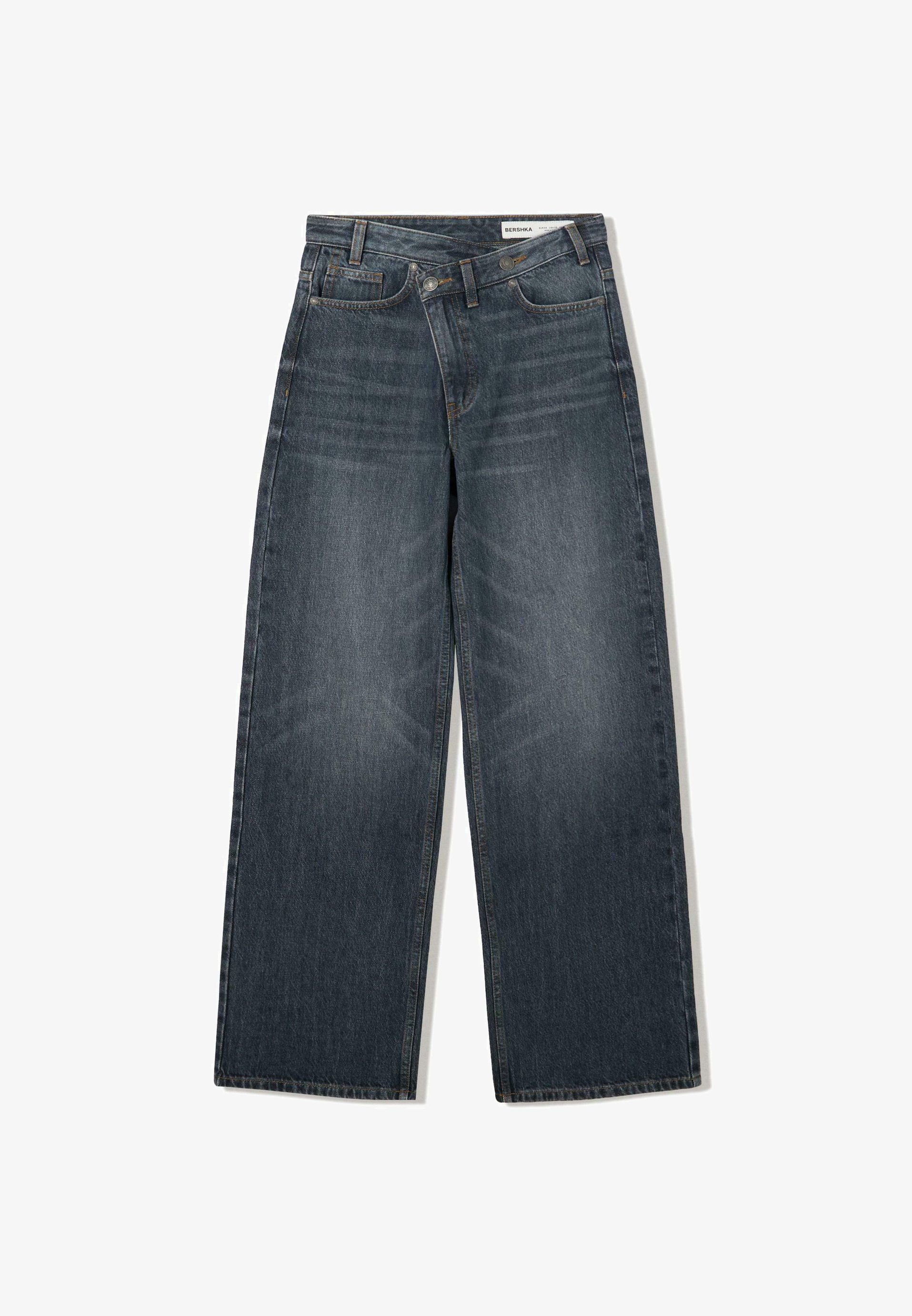 Jean Bershka WIDE - Coupe décontractée - bleu foncé