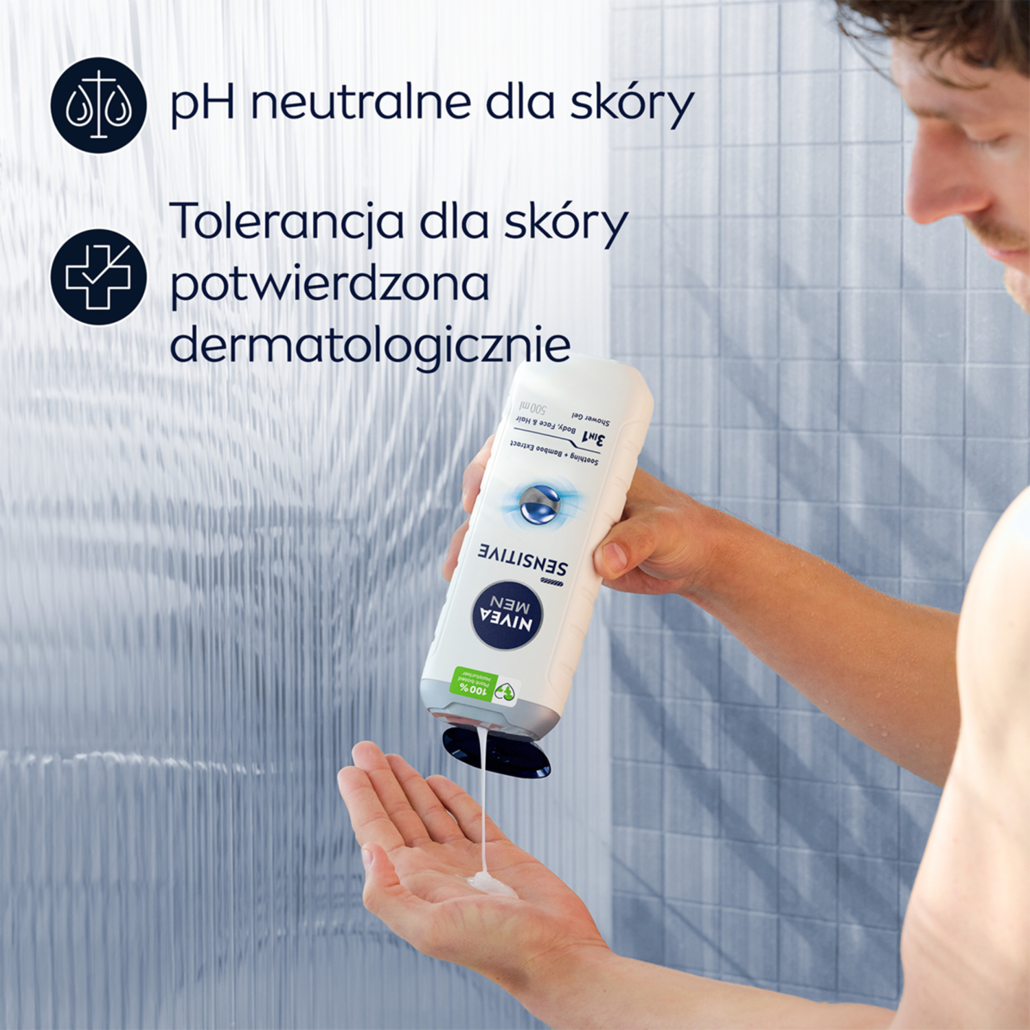 Gel douche Nivea pour hommes 500 ml Peaux sensibles