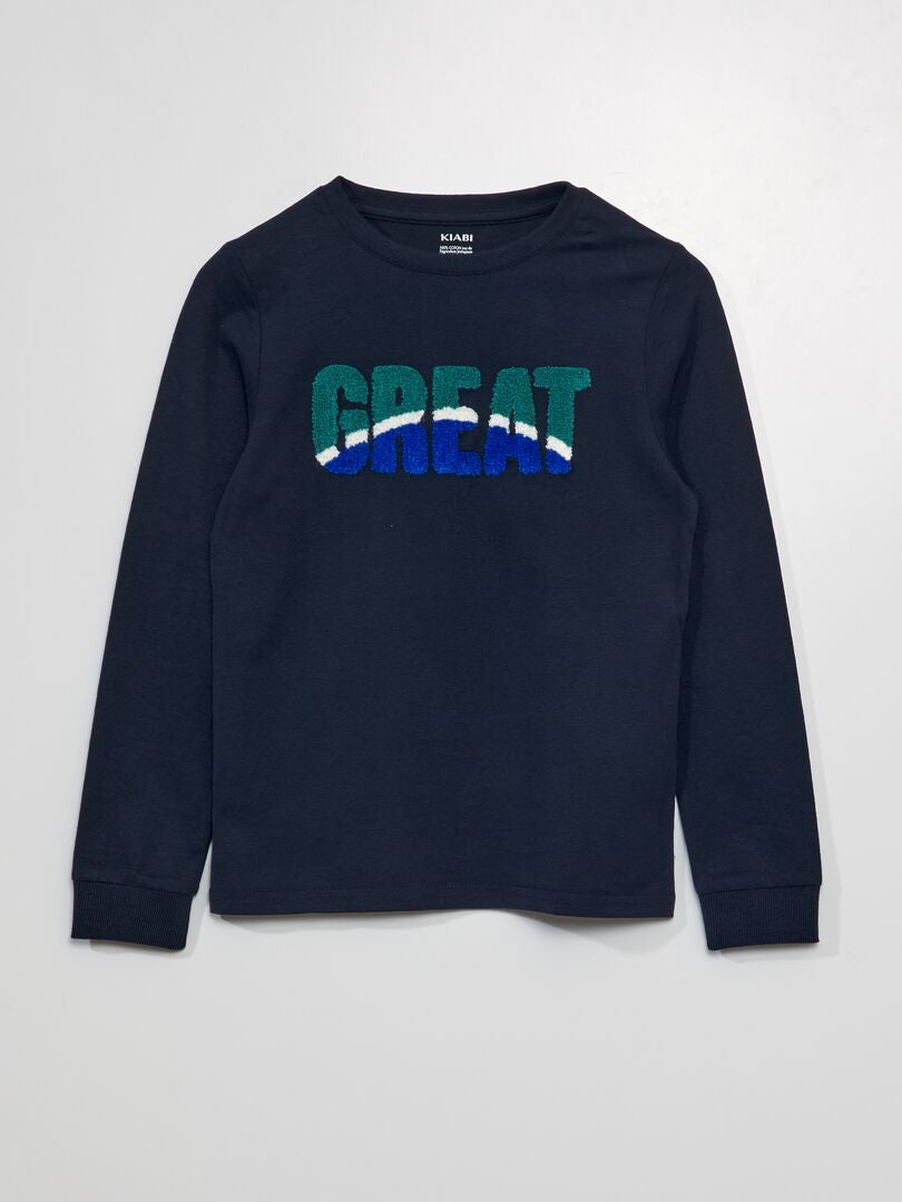 Camiseta de manga comprida 'Great' - BEGE