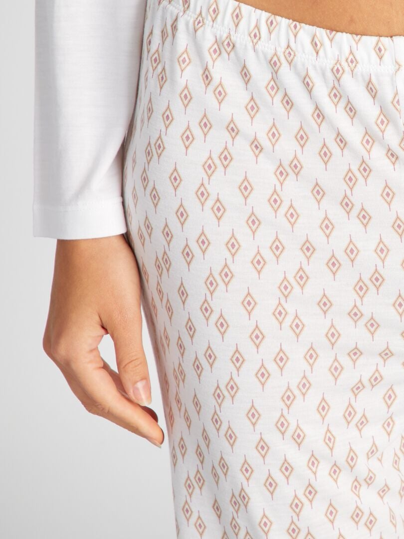 2-delige pyjamaset (t-shirt en broek) - BEIGE