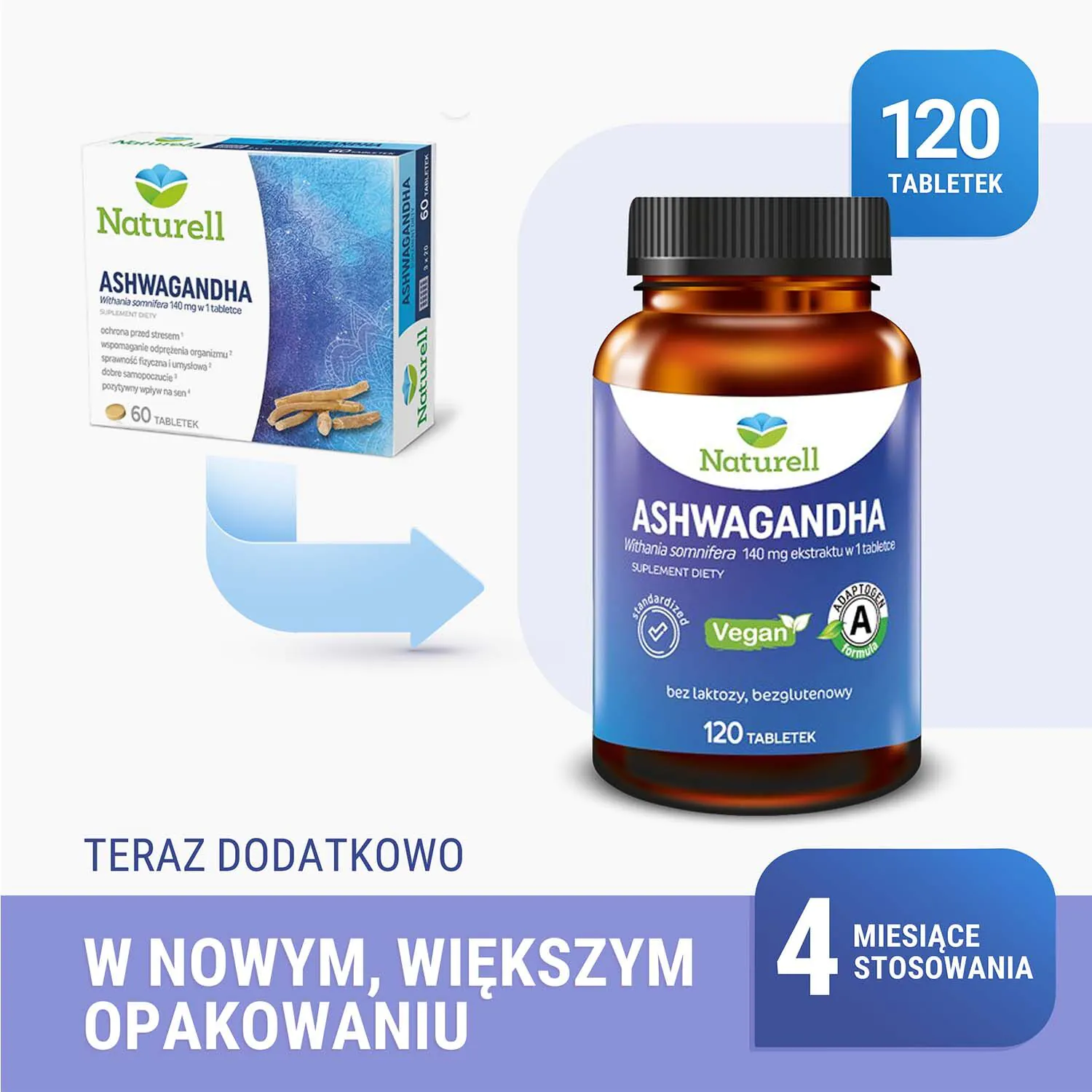 Naturell Ashwagandha tabletki 120 tabl.