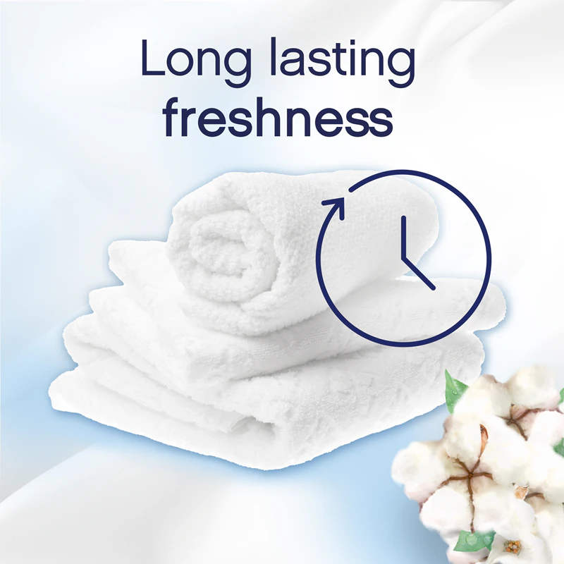 Pérolas perfumadas Lenor Cotton Fresh para lavar roupa.