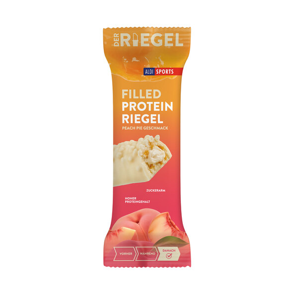 Plněná proteinová tyčinka, broskvový koláč, sada 6 kusů (6 x 45 = 270 g)