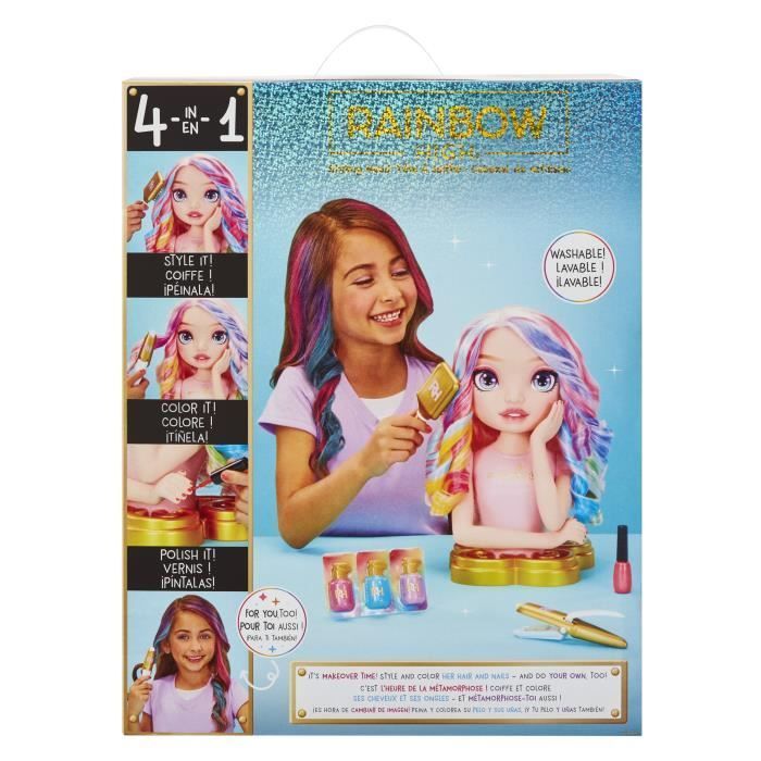 Rainbow High - Testa per acconciature Bella - 33 cm - Colora unghie e capelli - Età 4+