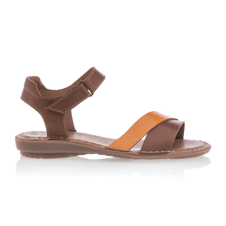 Bruna sandaler / skor med öppen tå för kvinnor