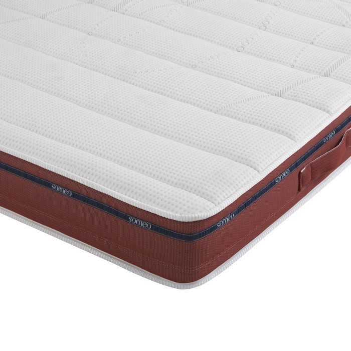 Conjunto de colchón de relajación, 100 % látex, base y patas de TPR, Twilight 500 - SOMEO 70x190 - Madera oscura - 7 años de garantía - Someo