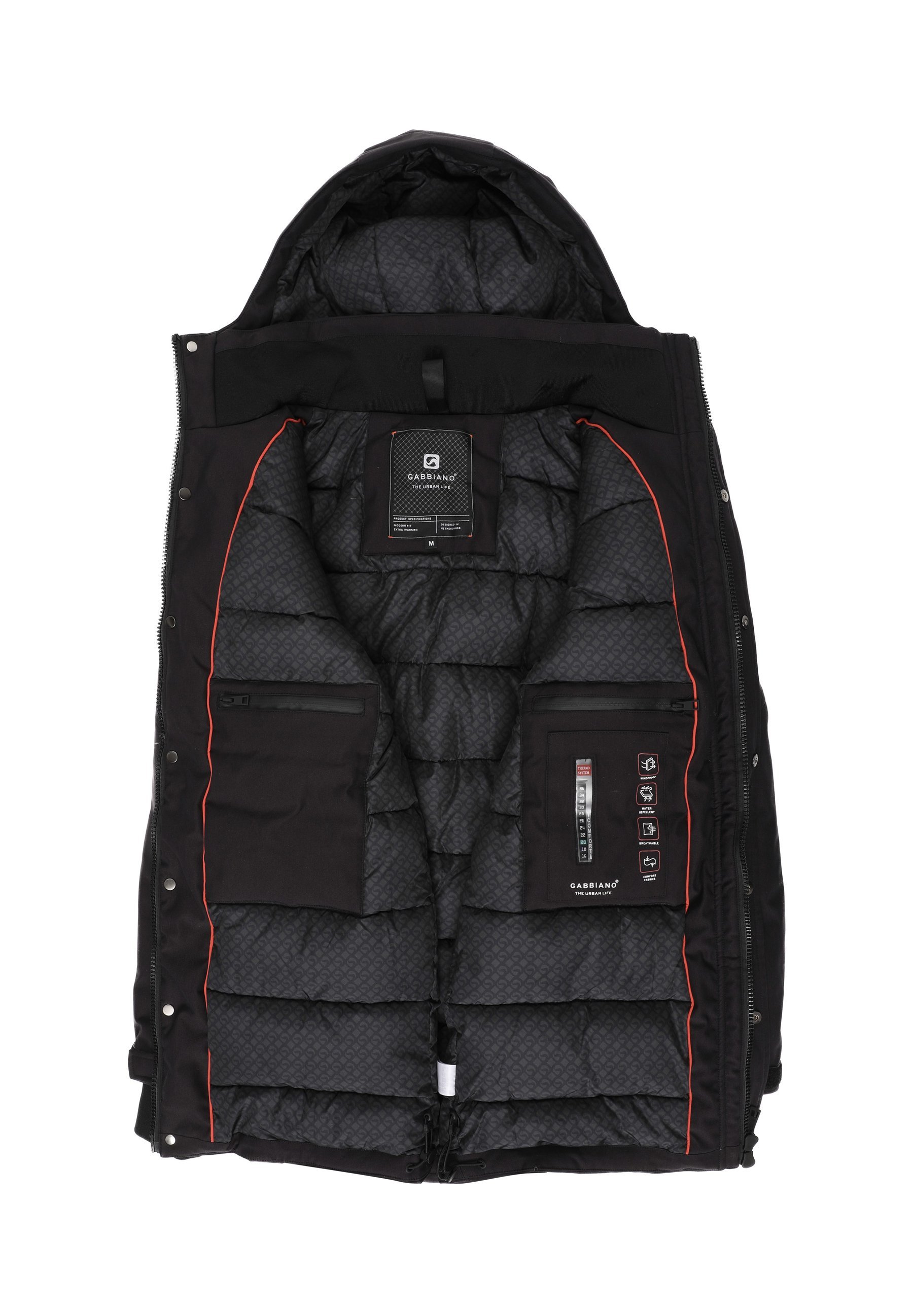 Manteau d'hiver Gabbiano - noir